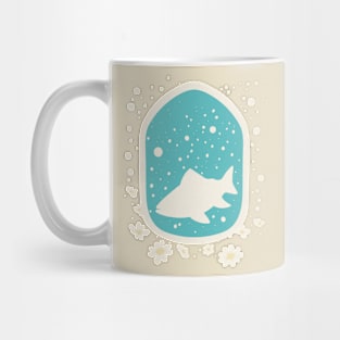 Minimalistic Trout with Flowers Mug